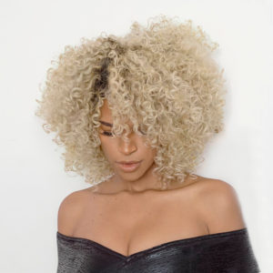 Leysa Carrillo dimensional blonding online hair course - blonding naturally curly hair